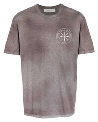 T-shirt à col rond imprimé tie-dye violet clair Golden Goose