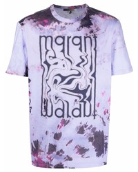 T-shirt à col rond imprimé tie-dye violet clair Isabel Marant