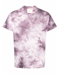 T-shirt à col rond imprimé tie-dye violet clair Jeanerica