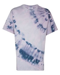 T-shirt à col rond imprimé tie-dye violet clair John Elliott