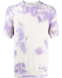 T-shirt à col rond imprimé tie-dye violet clair Laneus