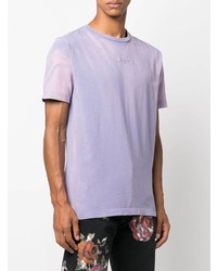 T-shirt à col rond imprimé tie-dye violet clair Off-White