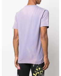 T-shirt à col rond imprimé tie-dye violet clair Off-White