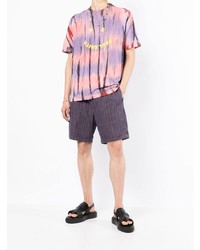 T-shirt à col rond imprimé tie-dye violet clair PS Paul Smith