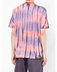 T-shirt à col rond imprimé tie-dye violet clair PS Paul Smith