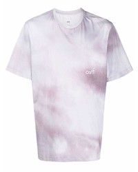 T-shirt à col rond imprimé tie-dye violet clair Oamc