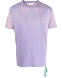 T-shirt à col rond imprimé tie-dye violet clair Off-White