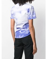 T-shirt à col rond imprimé tie-dye violet clair Paco Rabanne