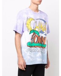 T-shirt à col rond imprimé tie-dye violet clair MARKET
