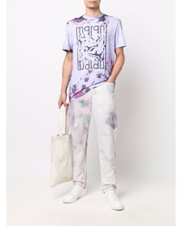 T-shirt à col rond imprimé tie-dye violet clair Isabel Marant