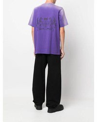 T-shirt à col rond imprimé tie-dye violet Diesel