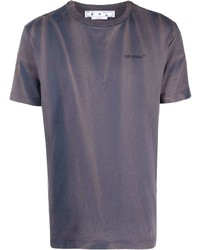 T-shirt à col rond imprimé tie-dye violet Off-White