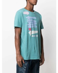 T-shirt à col rond imprimé turquoise Isabel Marant
