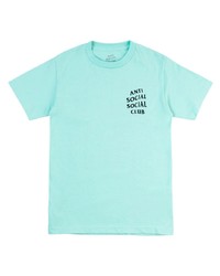 T-shirt à col rond imprimé turquoise Anti Social Social Club