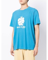 T-shirt à col rond imprimé turquoise Sporty & Rich