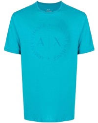 T-shirt à col rond imprimé turquoise Armani Exchange
