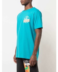 T-shirt à col rond imprimé turquoise Off-White
