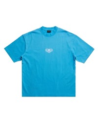 T-shirt à col rond imprimé turquoise Balenciaga