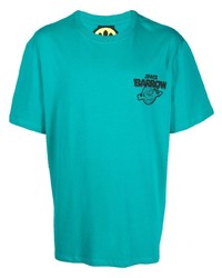 T-shirt à col rond imprimé turquoise BARROW