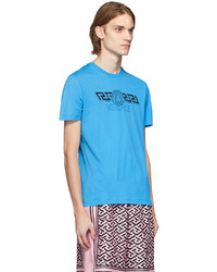 T-shirt à col rond imprimé turquoise Versace