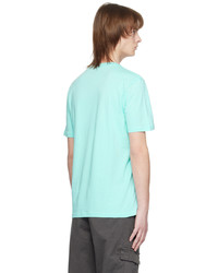 T-shirt à col rond imprimé turquoise BOSS