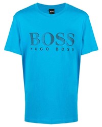 T-shirt à col rond imprimé turquoise BOSS HUGO BOSS