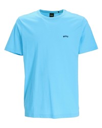 T-shirt à col rond imprimé turquoise BOSS