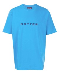 T-shirt à col rond imprimé turquoise Botter