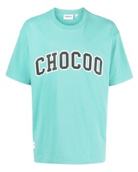 T-shirt à col rond imprimé turquoise Chocoolate