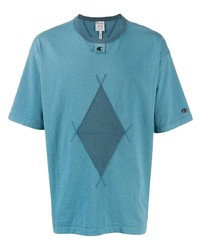 T-shirt à col rond imprimé turquoise Craig Green