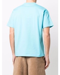 T-shirt à col rond imprimé turquoise Jacquemus