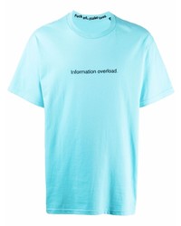 T-shirt à col rond imprimé turquoise F.A.M.T.