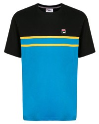 T-shirt à col rond imprimé turquoise Fila