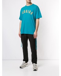 T-shirt à col rond imprimé turquoise Faith Connexion
