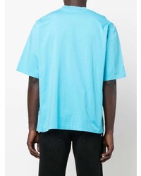 T-shirt à col rond imprimé turquoise DSQUARED2