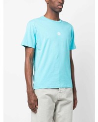 T-shirt à col rond imprimé turquoise Stone Island