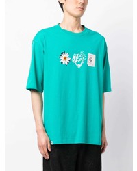 T-shirt à col rond imprimé turquoise FIVE CM