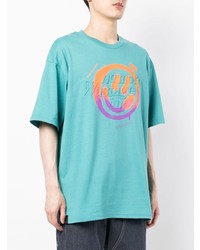 T-shirt à col rond imprimé turquoise Izzue