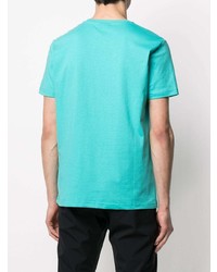 T-shirt à col rond imprimé turquoise Diesel