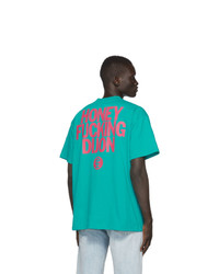 T-shirt à col rond imprimé turquoise Honey Fucking Dijon