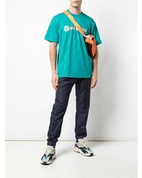 T-shirt à col rond imprimé turquoise Supreme