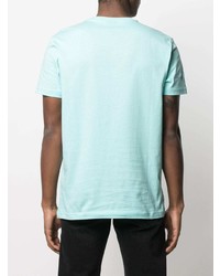 T-shirt à col rond imprimé turquoise Diesel