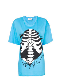T-shirt à col rond imprimé turquoise Jeremy Scott