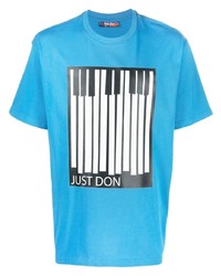 T-shirt à col rond imprimé turquoise Just Don