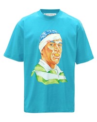 T-shirt à col rond imprimé turquoise JW Anderson