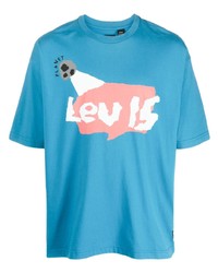 T-shirt à col rond imprimé turquoise Levi's