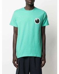 T-shirt à col rond imprimé turquoise Stussy