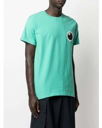 T-shirt à col rond imprimé turquoise Stussy