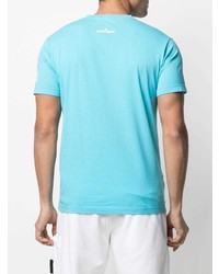 T-shirt à col rond imprimé turquoise Stone Island