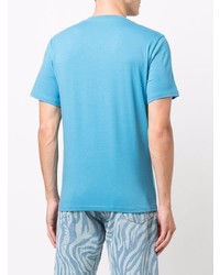 T-shirt à col rond imprimé turquoise Moschino